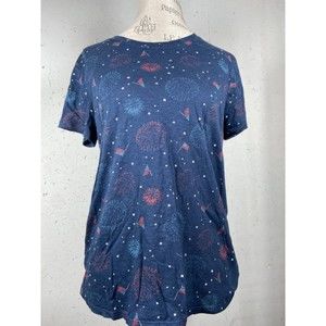 Lucky Brand Women's Fireworks and American Flags T Shirt Size M
